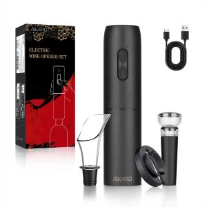 AIKARO - Electric Wine Bottle Opener Automatic Corkscrew, Rechargeable