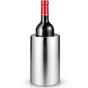Personalized Stainless Steel Wine Cooler Bucket Double Wall Wine Chiller for Bottles Ice Bucket Bottle Cooler, Free Engraving