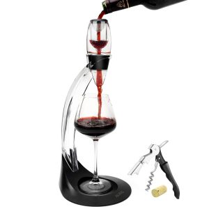 AIKARO Wine Air Aerator Pourer Red Wine Decanter with Filter, Stand and Corkscrew (Set)