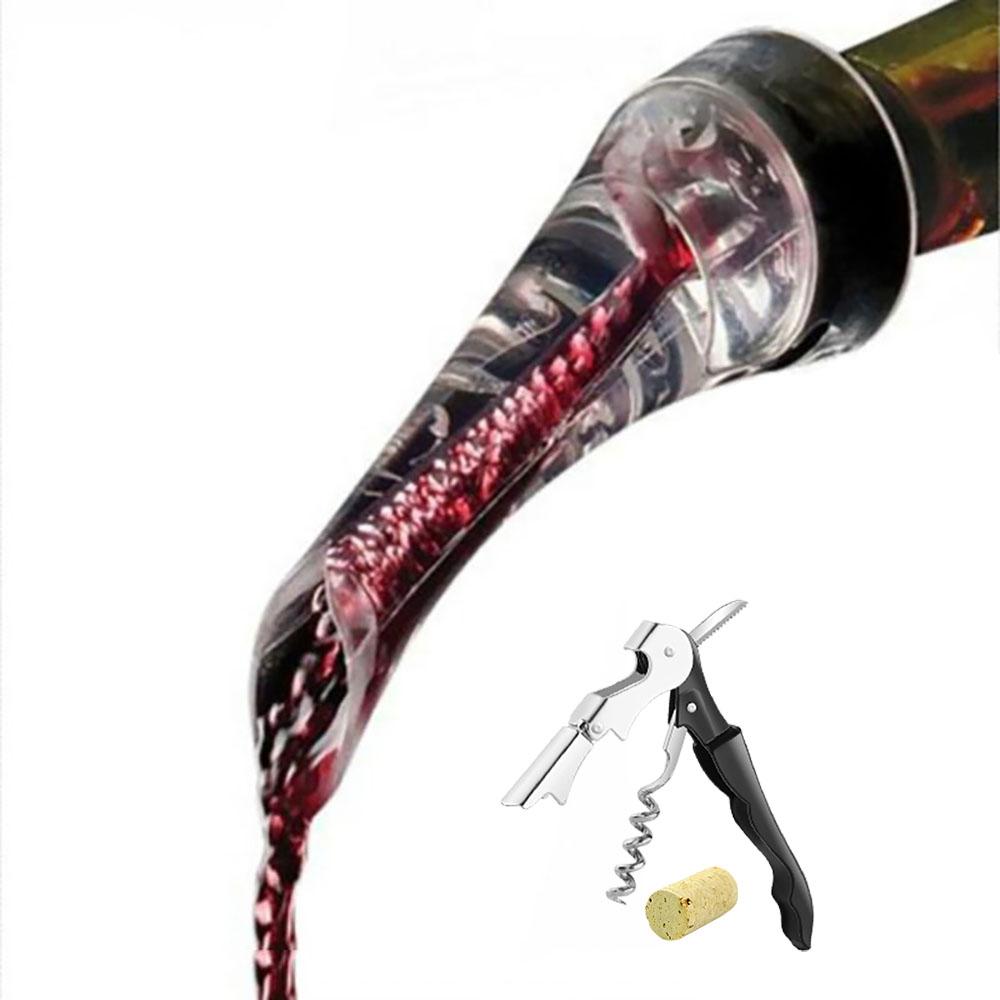 AIKARO Wine Aerator Pourer Spout with Corkscrew