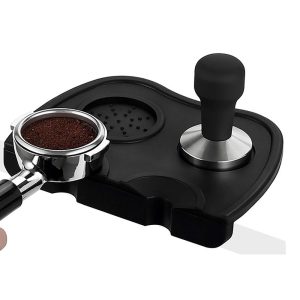 AIKARO Silicone Coffee Tamper Mat, Espresso Silicone Mat, Espresso Tamper Mat, Coffee Tamping Mat, Silicone Tamper Pad, Black
