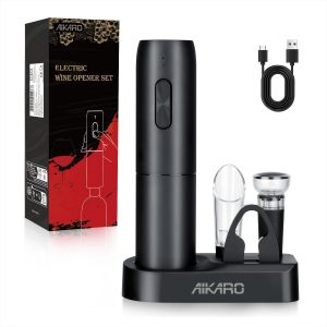 AIKARO - Electric Wine Bottle Opener Automatic Corkscrew, Rechargeable