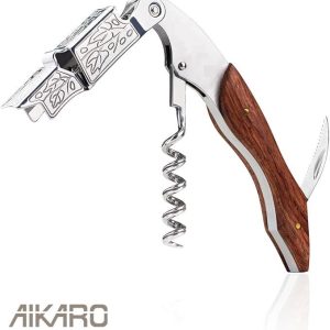 Professional Wine Opener Corkscrew, Manual Waiter's Corkscrew Key for Bartenders & Home Use, Engraving of the recipient's name